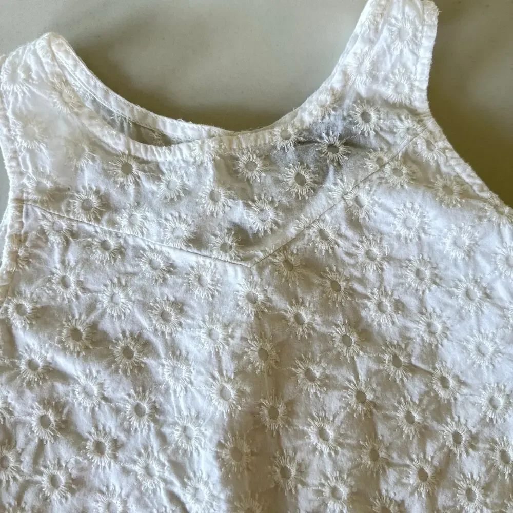 Gap Kids White Eyelet Tank Top - Girls Size Medium